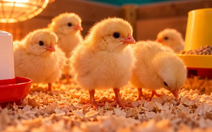 Primeiros cuidados com os pintinhos